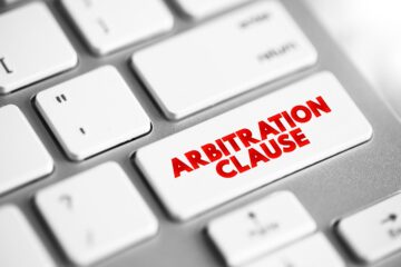 arbitration clause photo in the dictionary; business law