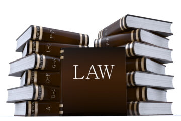 Photo of books with the word LAW on the front